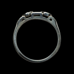 Vintage 18K White Gold & Diamond Row Ring Size 5 1/4