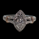 14K White and Rose Gold Marquise Style Diamond Halo 0.50CTTW Vera Wang Collection Ring 7