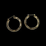 14K Yellow Gold Hollow Chunky Twist Hollow Hoops
