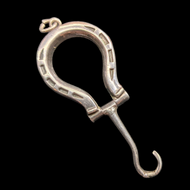 Antique 1905 Sterling Silver Folding Horseshoe Button Hook Chatelaine Accessory