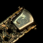 10K Yellow Gold Filigree / Open Work Articulated Panel Bracelet