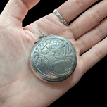 Vintage 800 Silver Floral Pill Box / Case / Trinket Art Nouveau