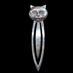 Sterling Silver Cat Bookmark or Page Marker Vintage