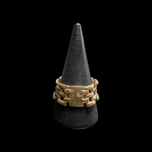14K Yellow Gold Panther Link / Gear Ring Size 9 1/4