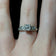 14K White Gold & Diamond Art Deco Scrollwork Ring Size 4 3/4