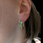 14K Yellow Gold Peridot Hoop Earrings