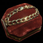 10K Solid Yellow Gold Curb Link Bracelet 11mm