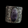 Sterling Silver and Amethyst Geometric Patterned Large Bracelet