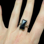 10K Yellow Gold Gothic Geometric Black Onyx Ring Size 5.5