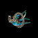 Antique Sterling Silver & Paste Enamel Swallow Bird Brooch