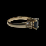 14K Yellow Gold Sapphire & Diamond Ring Size 6 3/4