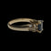 14K Yellow Gold Sapphire & Diamond Ring Size 6 3/4