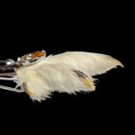 Metal Stag Head Orange Citrine Glass / Paste Stone Grouse Foot Brooch / Kilt Pin