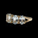 14K Yellow Gold Oval Cut 5 Stone Aquamarine Ring Size 6.5