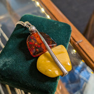 Sterling Silver & Honey / Baltic Amber Necklace
