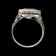 10K White Gold Art Deco Bezel Set Synthetic Spinel Ring Size 2 3/4