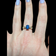 10K White Gold Synthetic Star Sapphire & Diamond Ring Size 5.5