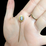 Antique 14K Yellow Gold Cameo Stick Pin Left Facing