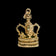 9K Yellow Gold British Royal Crown 3-D Pendant / Charm with Green Chalcedony