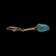 10K Yellow Gold Raw Turquoise Nugget Lever Back Drop Earrings