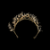 Antique .800 Silver Gold Foiled Wedding Tiara Head Piece and Brooch Set: Late 1800s German Silver Design