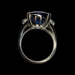 10K White Gold Synthetic Blue Spinel & Turquoise Ring Size 5.5