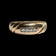 10K Yellow Gold Ribbed Diamond Row Band Size 8 3/4