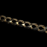 10K Solid Yellow Gold Curb Link Bracelet 11mm