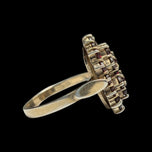 Antique .900 Silver Bohemian Garnet Cluster Ring Size 6