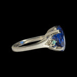10K White Gold Synthetic Blue Spinel & Turquoise Ring Size 5.5