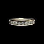 14K White Gold Channel Set Diamond Band Size 7 1/4