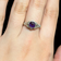Antique 10K Gold and Platinum Amethyst and Diamond Ring 6.5