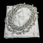 1961 Vintage Christian Dior Rhinestone Collar Necklace - Statement