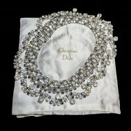 1961 Vintage Christian Dior Rhinestone Collar Necklace - Statement