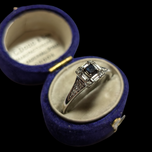 14K White Gold White & Black Diamond Ring Size 7 1/4