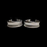 10K White Gold Brushed Bevel Chunky Wide Hoops 7.4mm