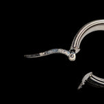 10K White Gold CZ Stardust/ Glitter Finish Hoop Earrings Made in Italy by Bella