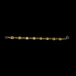 1/20 12K Gold Filled & Citrine Coloured Glass Link Bracelet