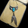 Native American Sterling Silver & Turquoise Feather Pendant Necklace