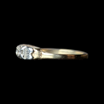 10K Yellow Gold & White Gold Art Deco Diamond Band Ring Size 6 3/4