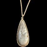 Antique Sterling Silver Tear-Drop Sailboat Blue Morpho Butterfly & Painted Necklace