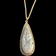 Antique Sterling Silver Tear-Drop Sailboat Blue Morpho Butterfly & Painted Necklace