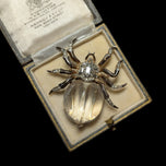 Vintage 1940's Trifari "Jelly Belly" ALFRED PHILIPPE Vermeil Sterling Silver Lucite Spider Clip / Pin / Brooch