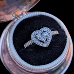10K White Gold & Diamond Michael Hill Heart Halo Ring