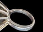 Liquid Bead Sterling Silver & Tourmalated Quartz Statement Modernist Ring Size 6.5