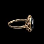 14K Yellow Gold and Hematite Black Alaskan Diamond Ring Size 7