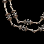 Vintage Guy Vidal Brutalist Pewter "Trumpet Lichen" Chain Link Necklace Canadian Designer