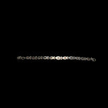 Sterling Silver & Marquise Cut Garnet Panel Link Bracelet