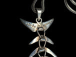 Sterling Silver Mexico Fish Bone Pendant Necklace