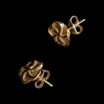 10K Yellow Gold Floral Swirl Stud Earrings